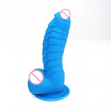 Dildo Blue Dragon Dinosaur Mare Flexibil Soft Anal Vaginal, Alb, M