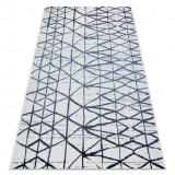 Covor COLOR 47278306 SISAL linii, triunghiuri bej / albastru, 200x290 cm, Dreptunghi