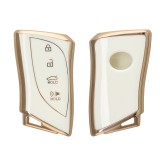 Husa Cheie Auto Kwmobile pentru Lexus Smart Key, Alb/Auriu, Silicon, KWM0000256H002C