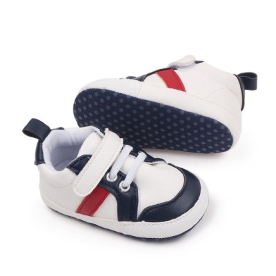 Adidasi albi cu insertii bleumarine - Stock (Marime Disponibila: 3-6 luni foto