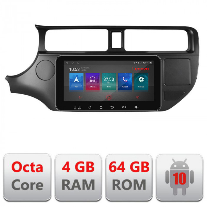 Navigatie dedicata Kia Rio 2011-2014 I-rio-11 4+64 Lenovo ecran 10.33&quot; Android Waze USB Navigatie Internet Youtube Radio CarStore Technology