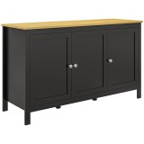 HOMCOM Dulap cu 2 Compartimente și 2 Rafturi Reglabile pe 3 Nivele, 120 x 40 x 70 cm, Negru și Lemn | Aosom Romania