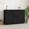 Gossi servanta, negru, 111x34x75 cm, lemn masiv de pin