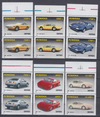 ROMANIA 1999 LP 1499 AUTOMOBILE FERRARI PERECHE SERII MNH foto