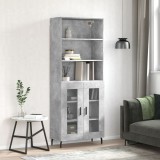 vidaXL Dulap &icirc;nalt, gri beton, 69,5x34x180, lemn compozit 3189337