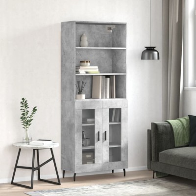 vidaXL Dulap &amp;icirc;nalt, gri beton, 69,5x34x180, lemn compozit 3189337 foto