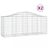 Cumpara ieftin Cosuri gabion arcuite 2 buc, 200x50x80/100 cm, fier galvanizat