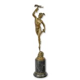 Mercur tinand fulgerul-statueta din bronz cu un soclu din marmura BF-31