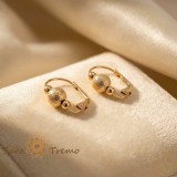 Cumpara ieftin Cercei Steaua Discreta , Cercei placati 18K Brazilia, bilute texturate elegante