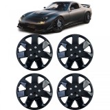 Set de 4 capace Tenzo-R XIII de 16 inch, lucioase, negre, potrivite pentru jantele de otel Performance AutoTuning