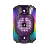 Boxa portabila KTS 1766 Bluetooth cu joc de lumini, 1500 mAh, FM, MicroSD, telecomanda si microfon incluse