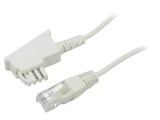 Cablu telefon Goobay RJ45 - Mufă F TAE 3m alb 60667