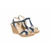 Sandale dama din piele naturala bleumarin platforme de 7cm S58BL