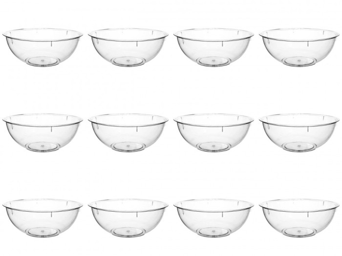 Set boluri, 12 piese, 5 l, Plastic, Transparent