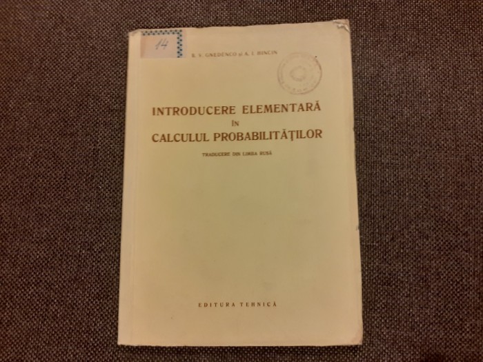 Introducere Elementara In Calculul Probabilitatilor - B. V. Gnedenco