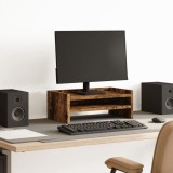 VidaXL Suport de monitor, stejar fumuriu, 42x24x16 cm, lemn prelucrat