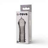 Manșon pentru penis A-TOYS Dond, pentru &icirc;ngroșare și stimulare intensă, texturat, cu striații, transparent, 14.5 cm