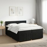 Cumpara ieftin Pat boxspring cu saltea Negru 200 x 200 cm Tesatura