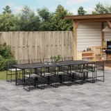 Gossi set mobilier de gradina cu perne, 13 piese, negru, poliratan