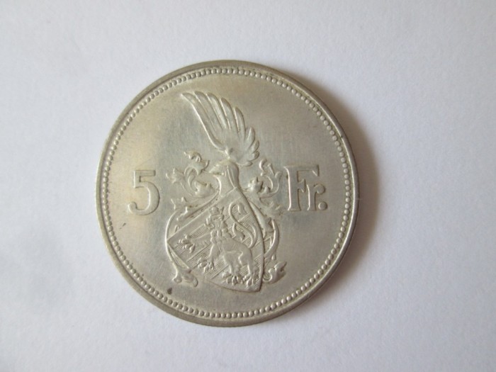 Luxemburg/Luxembourg 5 Francs 1929 argint,diametrul:28 mm,greutate:8,05 grame