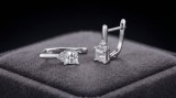 Cercei Lungi din Argint 925 cu Zirconiu Princess Cut si Accent Triunghiular