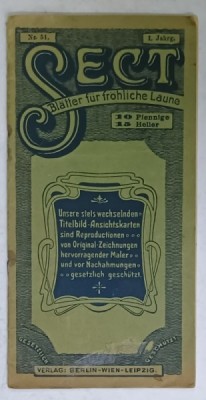 SECT , BLATTER FUR FROLICHE LAUNE ( FOAIE UMORISTICA ) NR. 51 , CCA , 1900 , TEXT IN LIMBA GERMANA foto