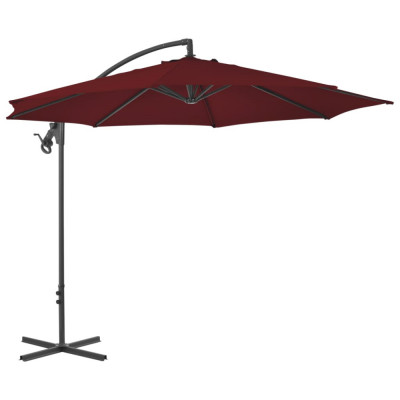 Umbrela suspendata cu stalp din otel, rosu bordo, 300 cm foto