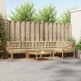 vidaXL Set de canapele de exterior 6 pcs Alb și Bej 79 x 79 x 37 cm 3386497