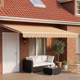 vidaXL Copertină retractabilă manuală Portocaliu, Gri, Albastru, Alb 3420259