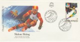 1992 Romania - FDC J.O. de Iarna Albertville (varietate S.U.A.), Ski slalom urias, LP 1274