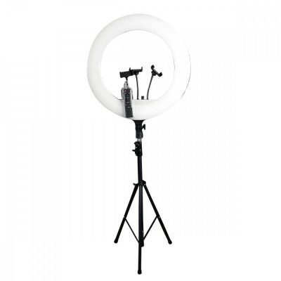 Lampa circulara cu trepied, Led RL21, USB, suport telefon, selfie foto