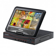 DVR 4 Canale CCTV cu LAN si Monitor LCD 10 Inch foto