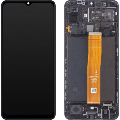 Display cu Touchscreen Samsung Galaxy M12 M127, cu Rama, Negru, Service Pack GH82-25042A foto