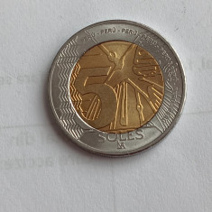 M3 C50 - Moneda foarte veche - Peru - 5 soles - 2019