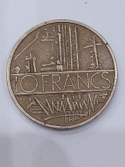 moneda 10 franci 1976 foto