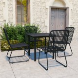 VidaXL Set mobilier de exterior, 5 piese, poliratan și sticlă