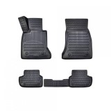 Covorase Auto Tip Tavita Cauciuc BMW Seria 5 G30 (2016-2024) Fata + Spate, Negre, ALM, Prindere Clipsuri/Scai