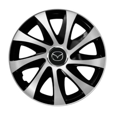 Set 4 capace roti Drift exrta silver&amp;amp;black R14 Compatibil Cu Mazda foto