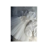 Rochita Pentru Botez, cu Bolero, Alb - DPH63