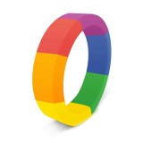 Inel pentru penis RASCAL The Brawn Pride!, din silicon, pentru erecții puternice, diametru 4.4 cm, design &icirc;n culorile curcubeului