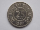 25 CENTS 1967 GUYANA, America Centrala si de Sud