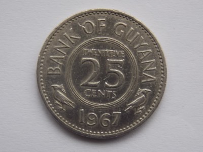 25 CENTS 1967 GUYANA foto