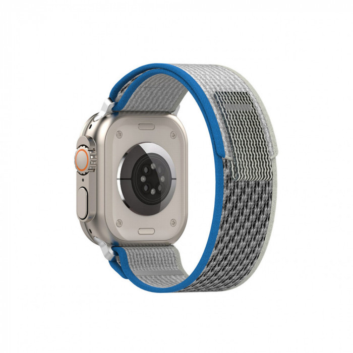 Curea pentru Apple Watch 1/2/3/4/5/6/7/8/SE/SE 2 (38/40/41mm) Techsuit Watchband (W039) Blue / Gray