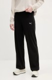 Puma pantaloni de trening femei, culoarea negru, neted, 685025