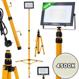 Proiector de lucru LED cu trepied pentru constructii, 100 W, alb neutru, 4500 K, Keltin K02063