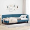 VidaXL Cadru de pat colțar cu headboard albastru 90 x 200 cm Catifea