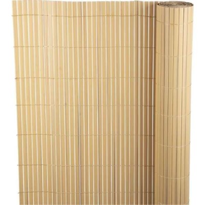 Paravan Decorativ Mercaton din PVC, Imitatie Bambus Natural, pentru Delimitare Spatii Exterioare, Rezistent UV, 1300 g/m2, 3 x 1 m, Maro foto