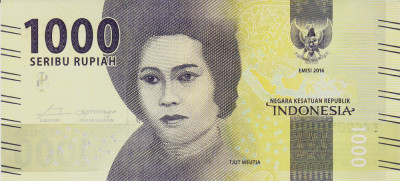 Bancnota Indonezia 1.000 Rupii 2016/2017 - P154b UNC foto