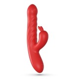 Vibratoare iepuras - Crushious Lapin Iepuras Vibrator cu Impingeri Rosu Se Misca Inainte si Inapoi Pana nu Mai Poti