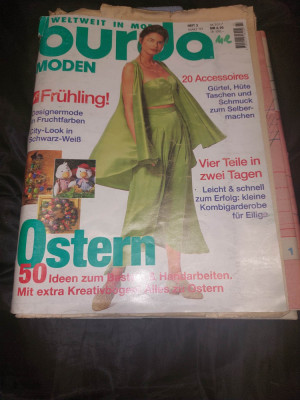 Revista de moda BURDA-originala-luna 3/1995,de colectie,in Germana,supli.Romana foto